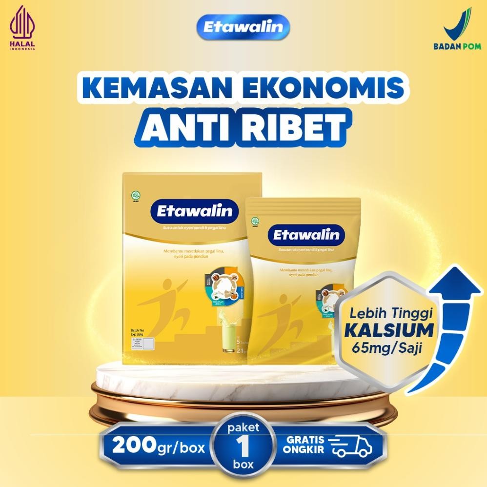 

Paket 2 Box Etawalin : Susu Kambing Etawa Mendukung Mobilitas untuk Sendi Lincah Isi 5 Sachet aSt