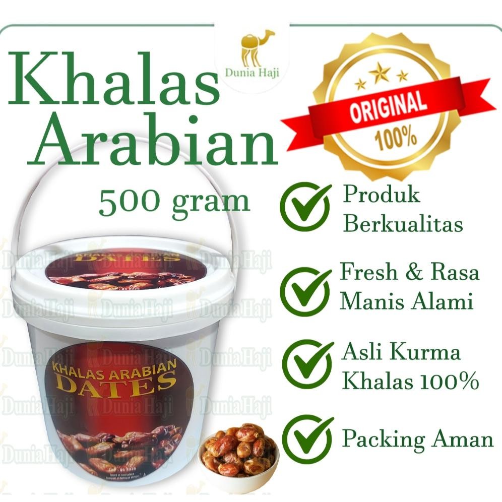 

Kurma Arabian Khalas Dates Kemasan Ember Manis Legit aSt