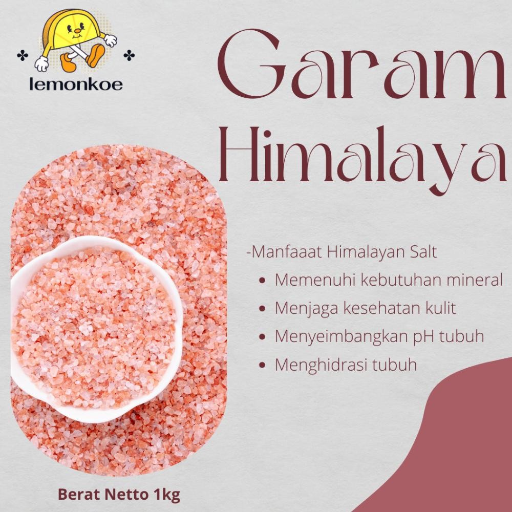 

Garam Himalaya Pink Salt Himalayan 1 kg original asli aSt