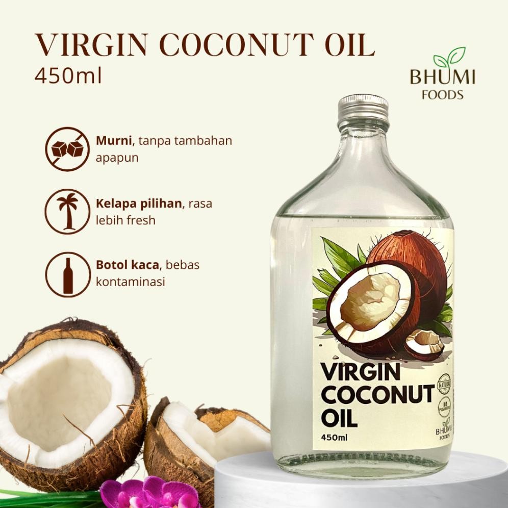 

VCO 450ml Bhumi Foods - Virgin Coconut Oil Cold Pressed Minyak Kelapa Murni aSt