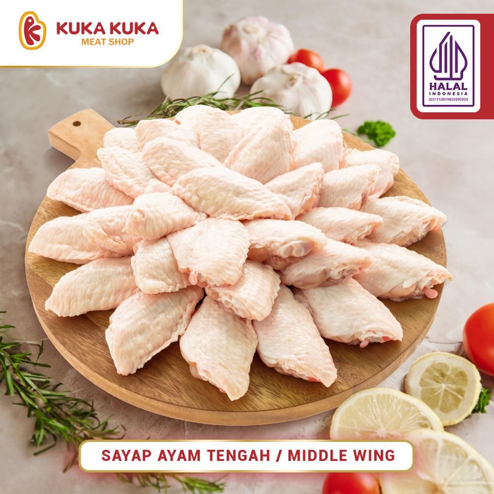 

Middle Wing / Sayap Ayam Frozen Segar - 500gram / 1kg aSt