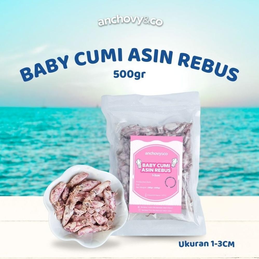 

Baby Cumi Rebus Asin Size 1-3cm 500gr | Anchovyandco aSt