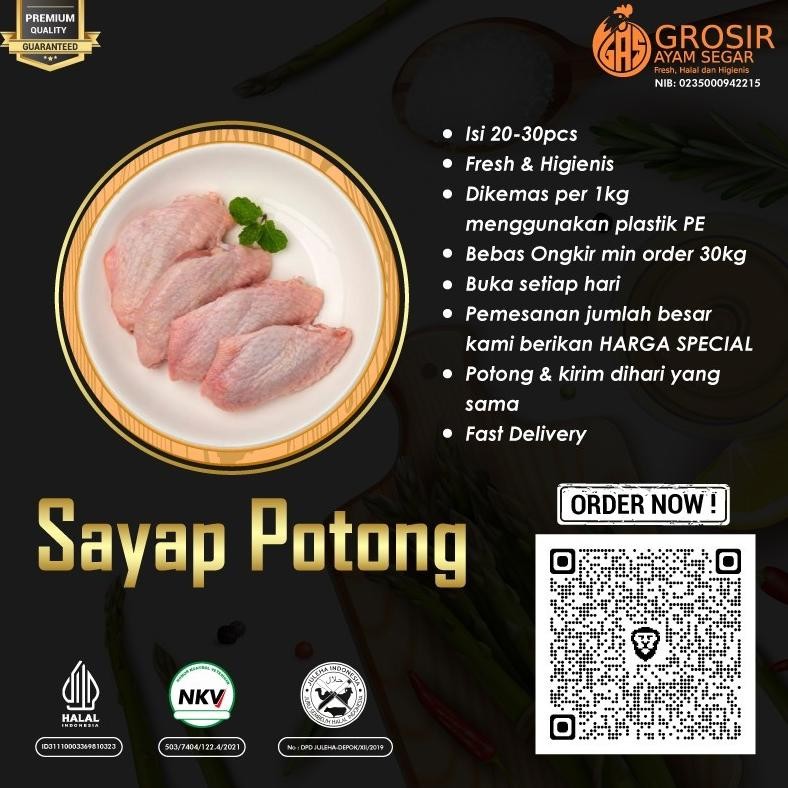 

Sayap Ayam Bagian Atas Di Potong 2 1Kg aSt