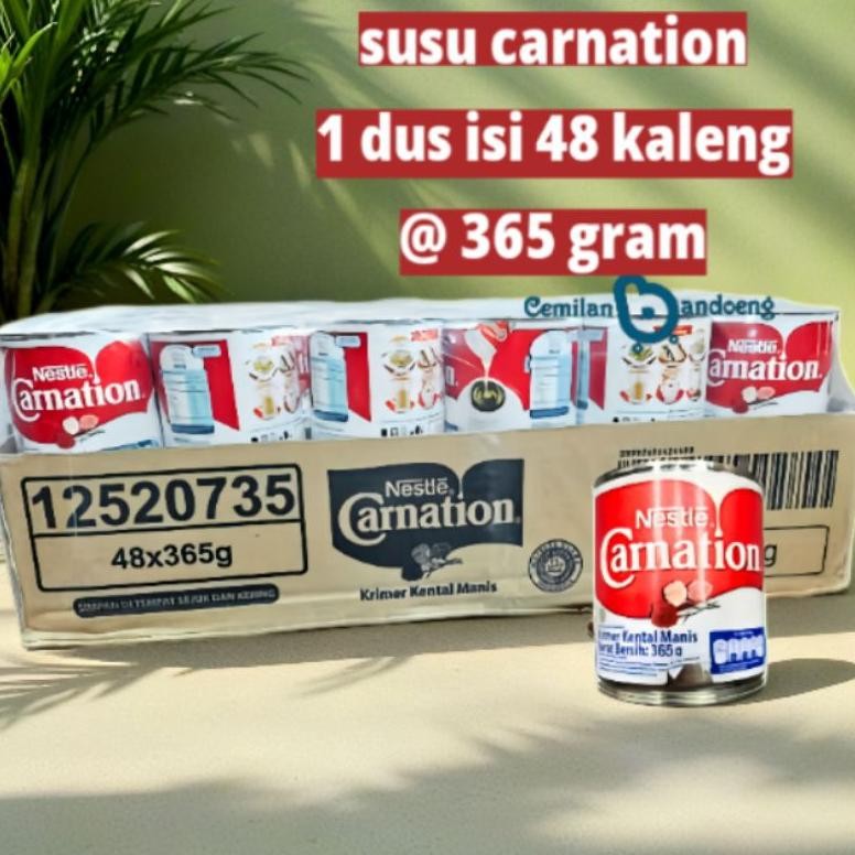 

susu krimer kental manis carnation 1 dus isi 48 kaleng @ 365gr aSt