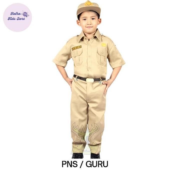 Pakaian seragam PNS anak seragam PNS / guru cilik kostum profesi PNS