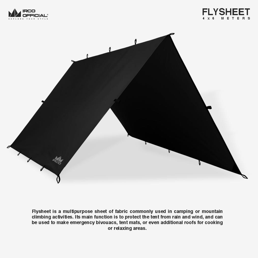 IRCO Flysheet Waterproof 4x6 Meter Cover Tenda 6 8 Orang - Plysheet 4x6m Anti Air - Bivax Camping