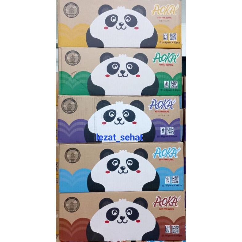

AOKA PANDA Roti Panggang isian 1 dus isi 60pcs ada Rasa Coklat,Keju,Vanilla,Pandan danSusu aSt