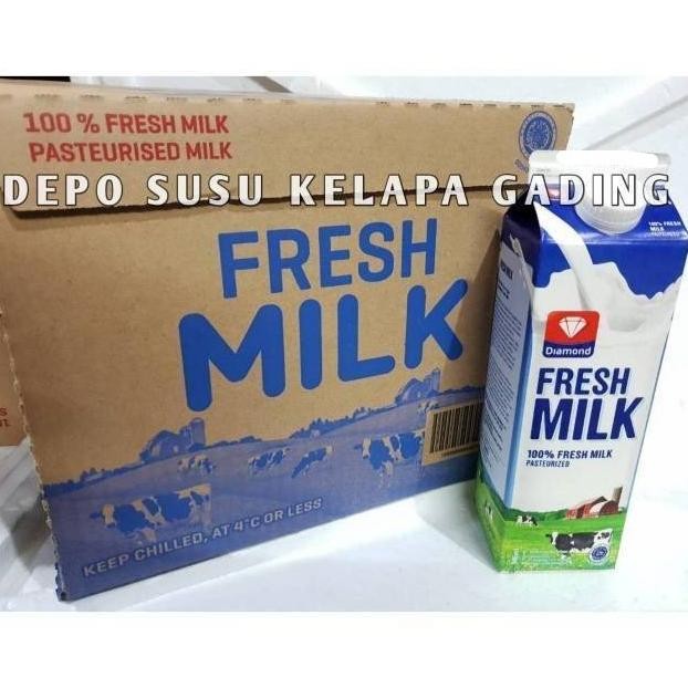 

Susu Diamond Fresh Milk 12pcs perkarton liter | Diamon Plain Segar Full Cream aSt