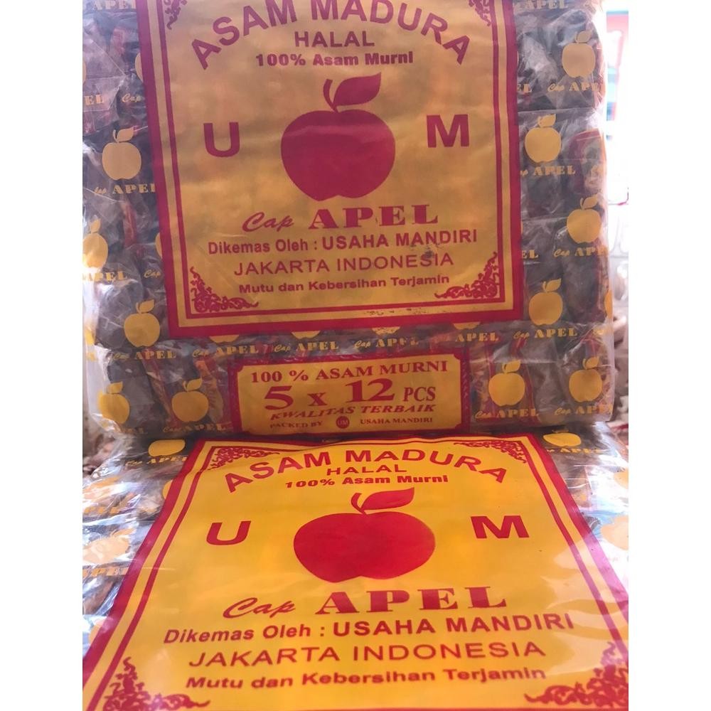 

Asam Jawa Asli Murah Cap Apel 1 Pak | Isi 60 Pcs aSt
