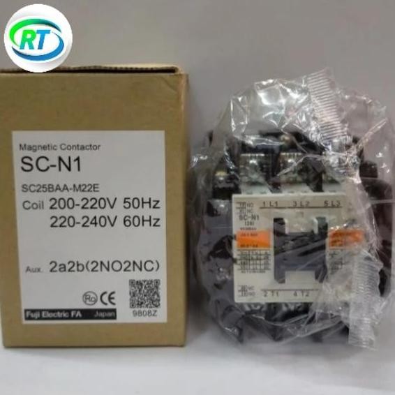 Kontaktor Fuji 3P 3Phase 50A 15Kw Sc-N1 Kontaktor Fuji 3P 3Phase Scn1 220V Restock