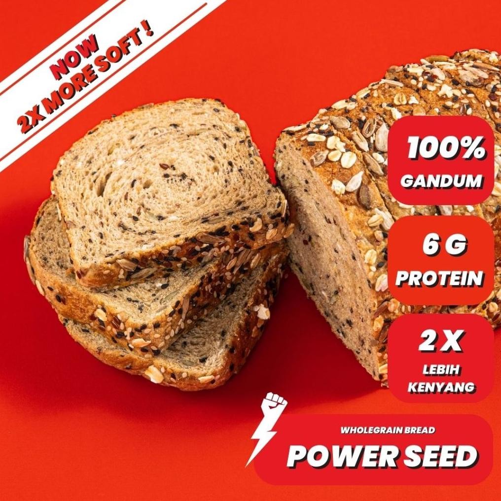 

Mighty Bread Roti Gandum multigrain healthy - whole wheat bread (Tinggi protein) aSt