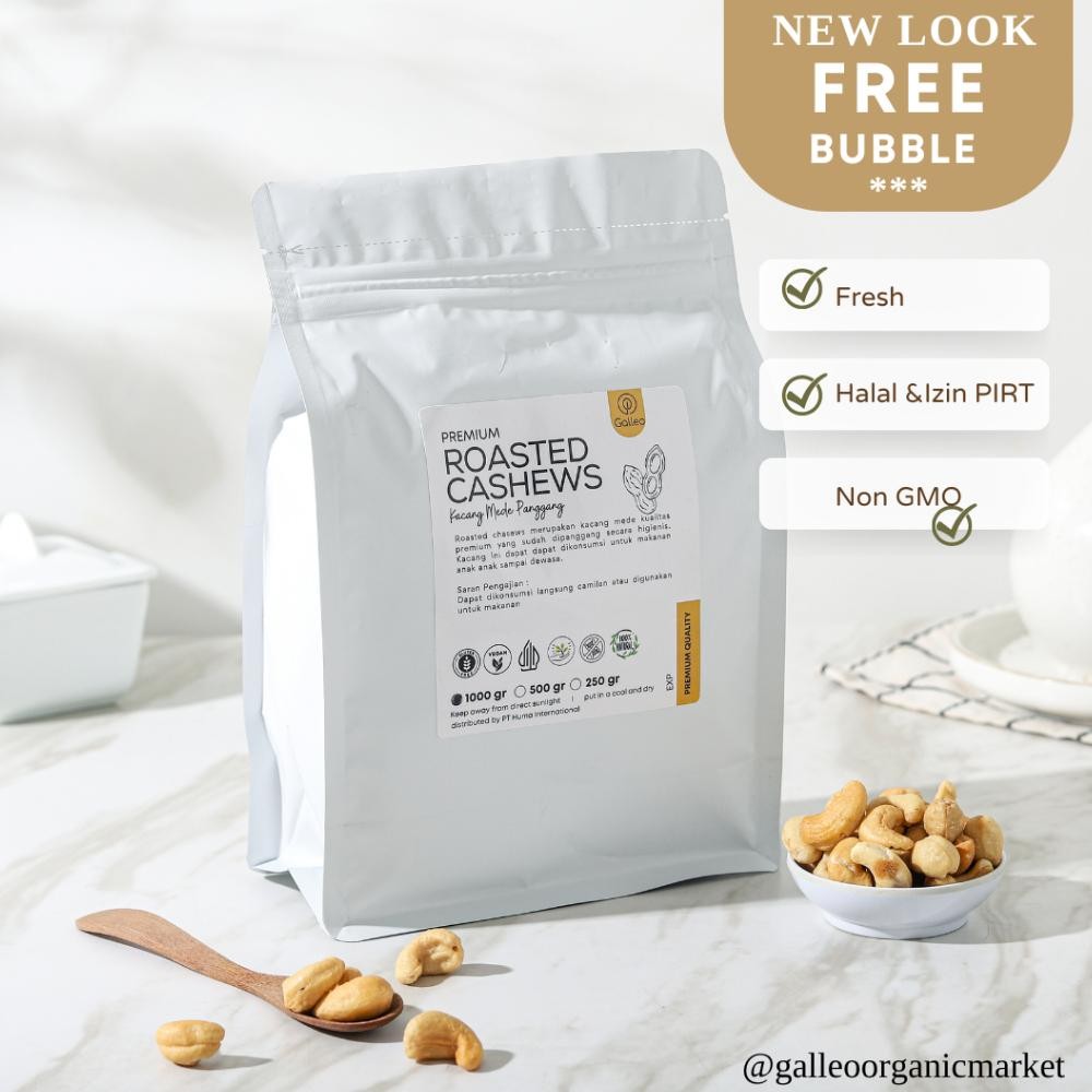 

Kacang Mede Jumbo Panggang 1 Kg Galleo/ Roasted Chasew Galleo Premium Nuts aSt
