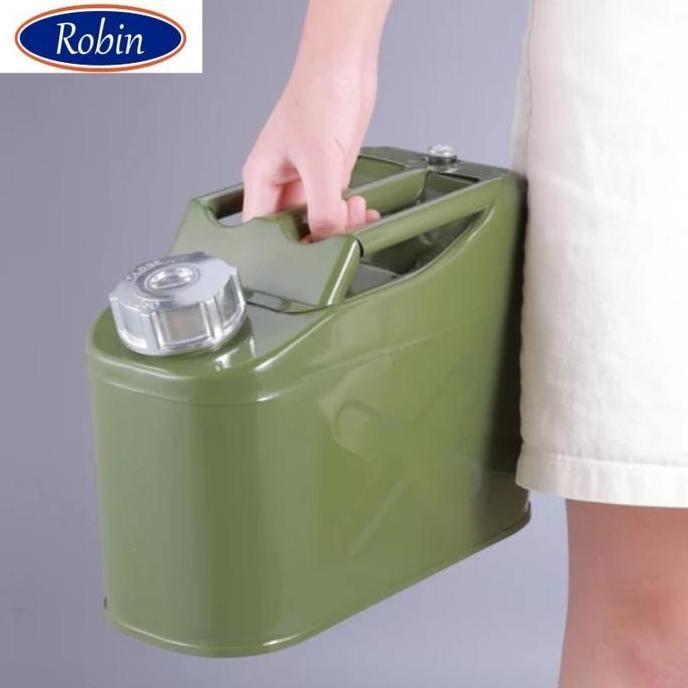 JERIGEN MURAH 5 LITER BESI BBM TEMPAT BENSIN SOLAR GENSET FREE CORONG ORIGINAL DAN TERPERCAYA
