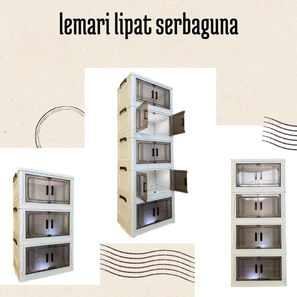 Lemari Lipat Serbaguna Susun 3 Susun 4 Susun 5  Lemari Plastik Estetik Serbaguna