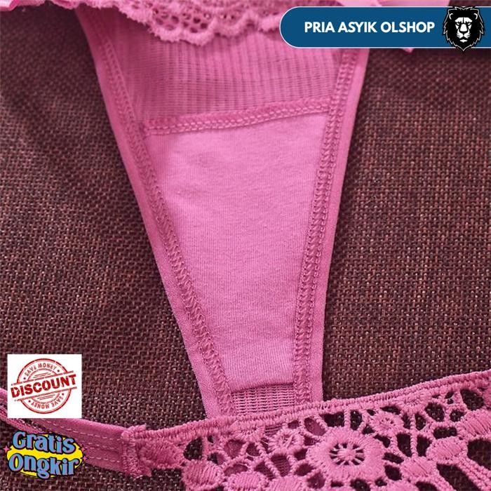 SEXY G STRING WANITA RENDA CELANA DALAM BUSUR BERONGGA BORDIR SEKSI THONG C226 BY PRIA ASYIK OLSHOP
