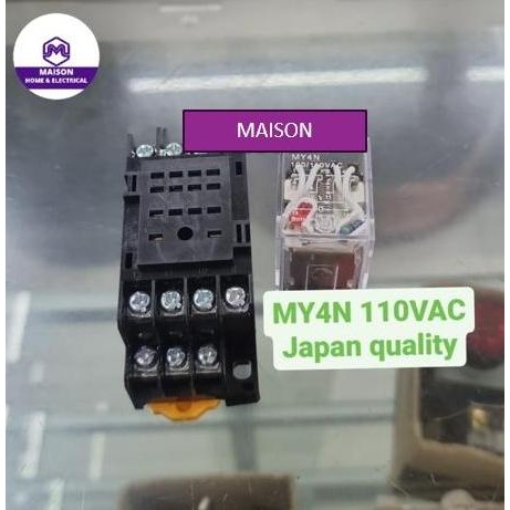 Relay My4N 110Vac + Socket / My4N 110V Ac Baru