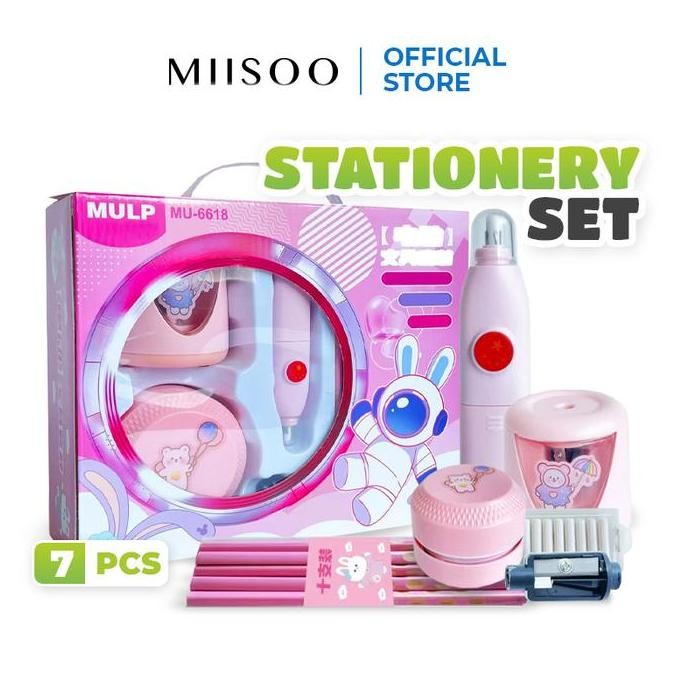 

NEW MIISOO Set Alat Tulis Anak 25pcs Stationary Set Elektric Alat Tulis Belajar Anak Stationery
