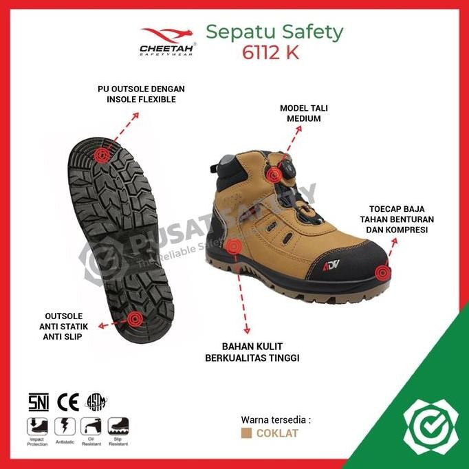Sepatu Kerja Safety Cheetah Jubatus Sand 6112K
