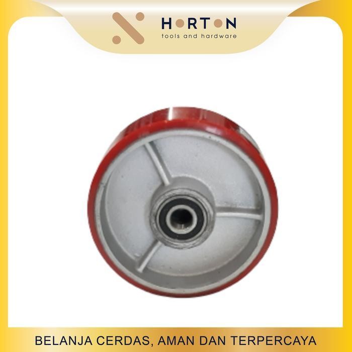 Roda Troli Pu Merah 6 Inch / Hanya Roda Original Dan Terpercaya