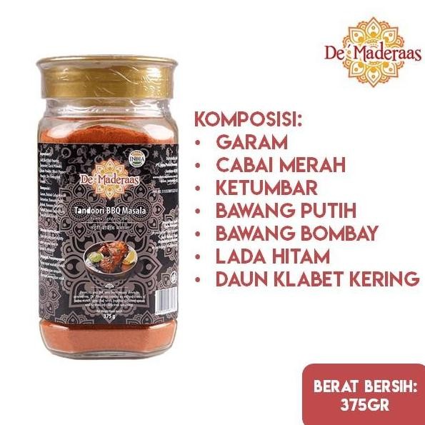 

DISKON! BUMBU KARI DE MADERAAS BBQ TANDOORI MASALA 375GR BUBUK KARI REMPAH PREMIUM