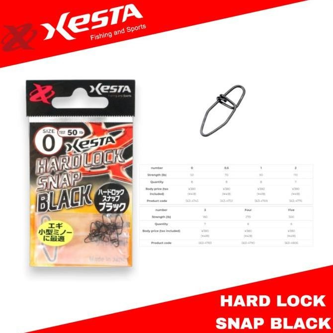 xesta hard lock snap black aksesoris pancing original stok terbatas