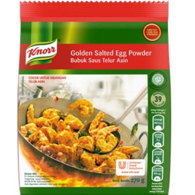 

DISKON! KNORR GOLDEN SALTED EGG POWDER 270GR BUMBU TELUR ASIN PREMIUM NO MSG HALAL