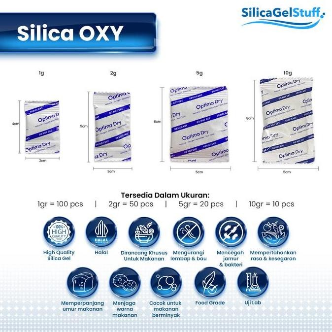 

New Silica Gel OxyFree Foodgrade Sachet Plastik 1Kg Khusus Makanan