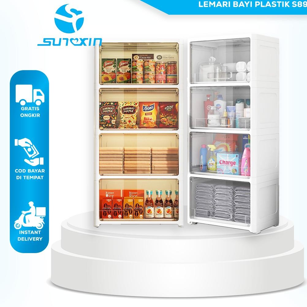 Sunxin - Lemari bayi Plastik S89/ Lemari Pakaian Anak / Plastic Storage Cabinet Lemari /Laci Plastik