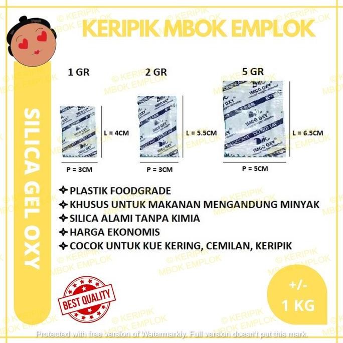 

New Silica Gel OXY 1Kg Sachet Plastik Food Grade Bersertifikat Makanan
