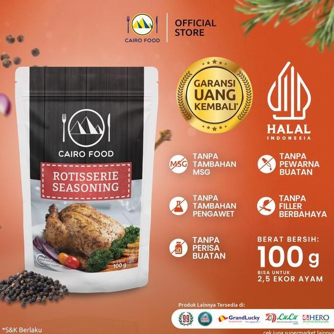 

DISKON! CAIRO FOOD BUMBU ROTISSERIE REMPAH AYAM PANGGANG 100GR