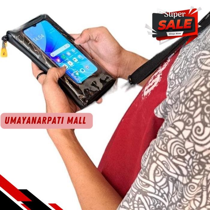 TAS HP TRANSPARANT TAS DOMPET HP GANTUNG DI LEHER HANGING WALLET SAKO POUCH  PRIA TAS SELEMPANG HAND