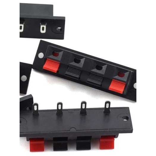 Terminal Speaker Block 4 Pin Jepit Panel Mono Stereo Kabel 4P Power Supply Soket Box AMPLI Amplifier