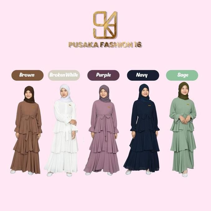 GKI ELSAA Gamis pesta anak perempuan remaja tanggung muslim ceruty untuk usia 8 - 17 tahun long dres