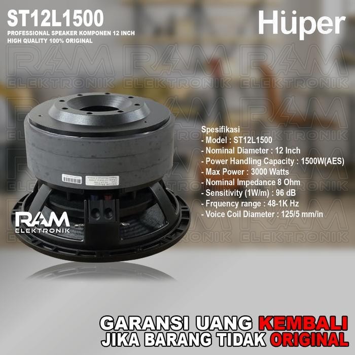 Komponen Speaker 12 Inch HUPER ST12 L1500 | ST12L1500 Triple Magnet Original Berkualitas Terbaru