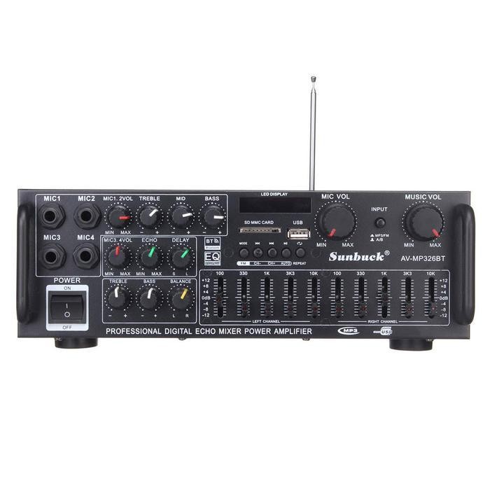 Sunbuck Bluetooth EQ Audio Amplifier Karaoke Home Theater - AV-326BT