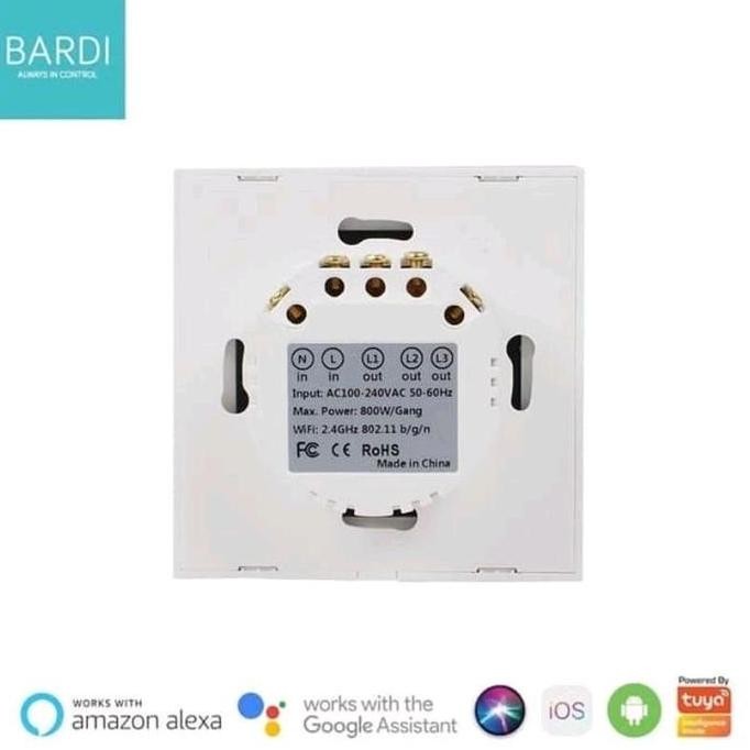 TERBARU BARDI SMART WALL SWITCH 3 GANG EU SAKLAR TERMURAH