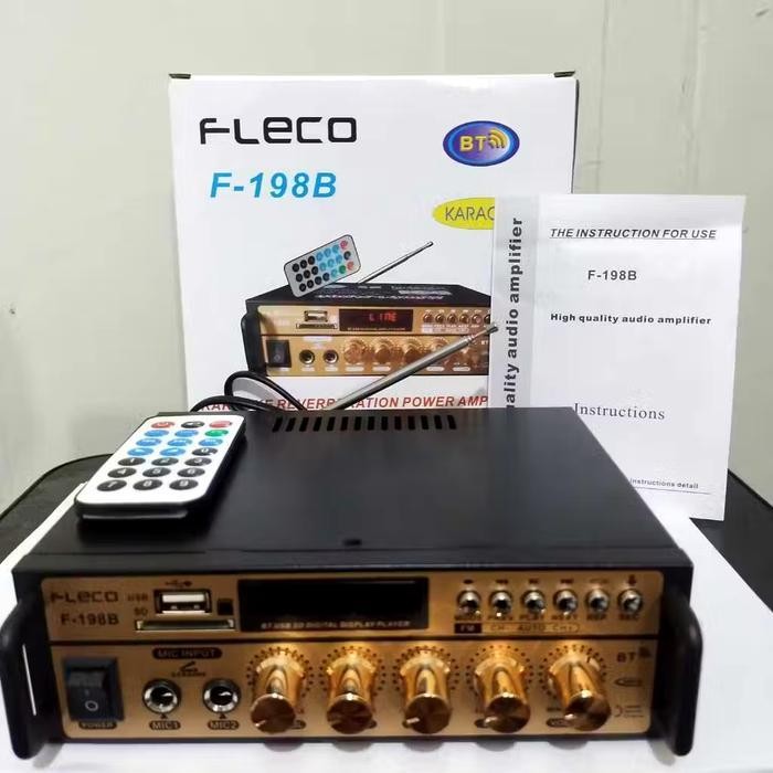 Amplifier fleco 198B 600Watt Amplifier Bluetooth USB karoke _terbaru