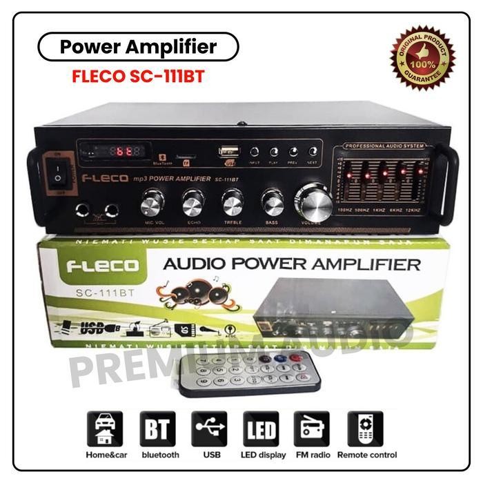 Audio Power Amplifier Ampli Fleco SC-111BT - Fleco Amplifier Bluetooth Mini SC 111BT Stereo Karaoke 