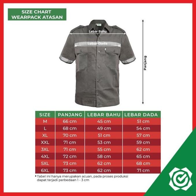 Baju Safety Atasan Lengan Pendek Wearpack Imj M-Xl Pria Seragam