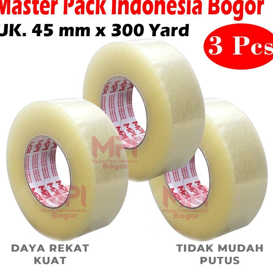 

3 Pcs Lakban Bening Jumbo Mpi 45 Mm X 300 Yard Lakban Paing Master Pa Indonesia Bogor