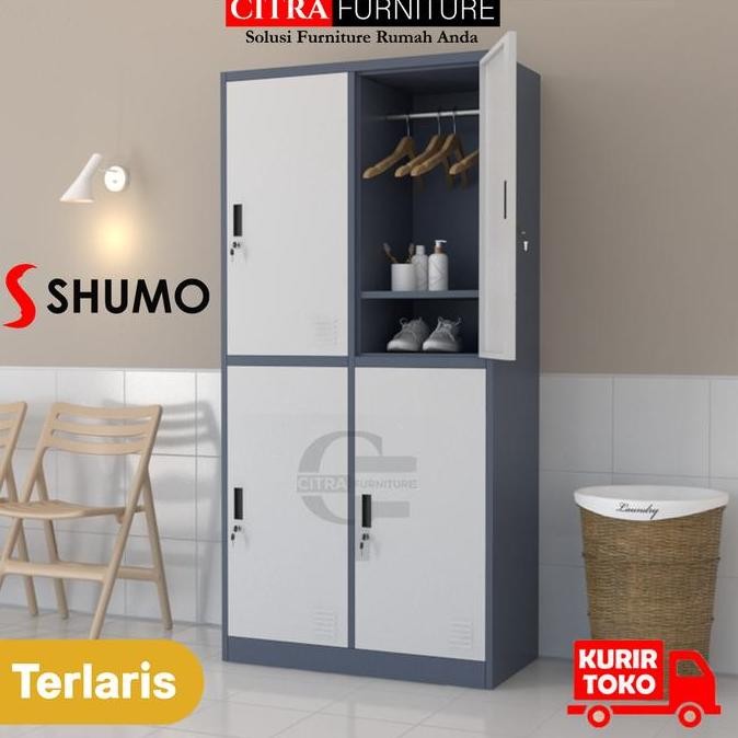 TERBARU - Lemari Pakaian Baju Besi Karyawan | Loker Kolam Renang 4 Pintu