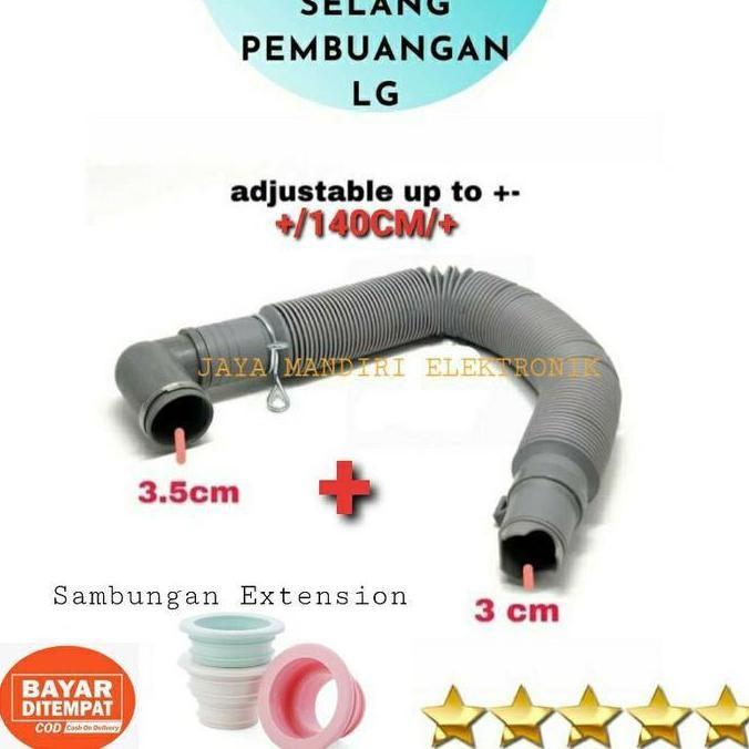 PW124 Selang Pembuangan Mesin Cuci LG 1 Tabung Sambungan Extension PREMIUM