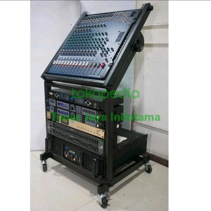 RACK POWER 10 U + MIXER AUDIO / RAK TEMPAT ACC SOUND SYSTEM