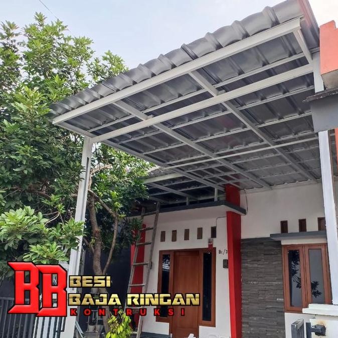 KANOPI SPANDEK POLOS 0,30MM RANGKA BAJA RINGAN 0,75 MINIMALIS BESI ORIGINAL DAN TERPERCAYA