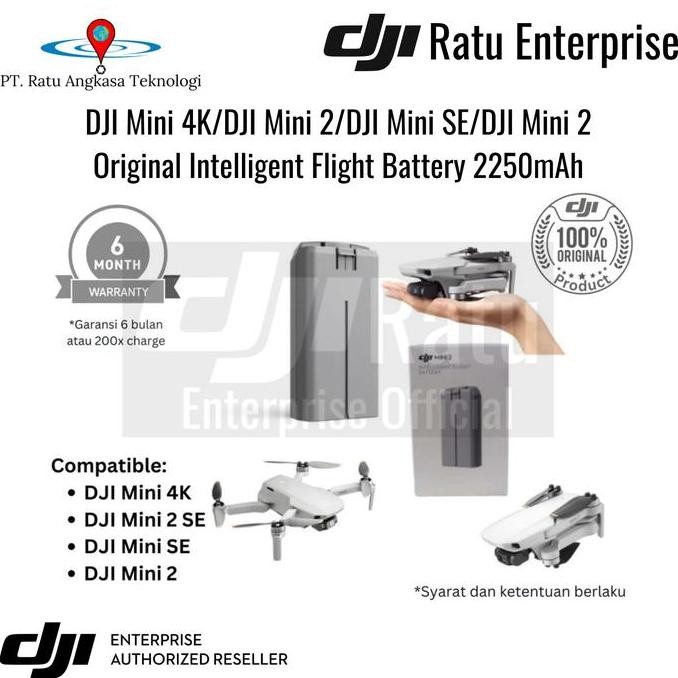 TERLARIS - Battery Baterai DJI Mini 4K DJI Mini 2 SE DJI Mini 2 DJI Mini SE Original Intelligent Fli
