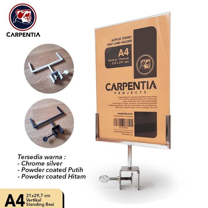 

Carpentia Display POP Akrilik A4 - Acrylic Besi Penjepit Harga Putar