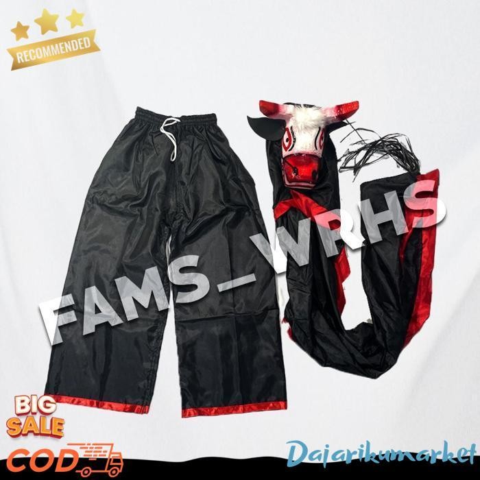 Set Angkong Dan Bantengan Kayu Mainan Anak Tradisional Jaranan