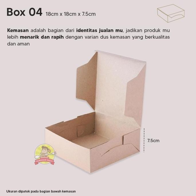 

Baru Box Nasi Kraft 18X18Cm Isi 100Pcs - Dus Makan Takeaway Polos