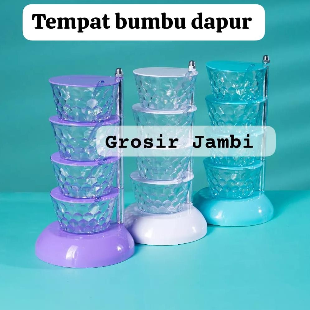 Tempat bumbu dapur rak putar 4 susun-4 terus seasoning box/rak putar bumbu/tempat bumbu akrilik