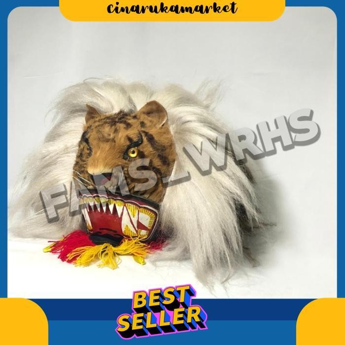 Topeng Macan Reog Ponorogo Bahan Kulit Asli Variasi Macan Coklat Murah